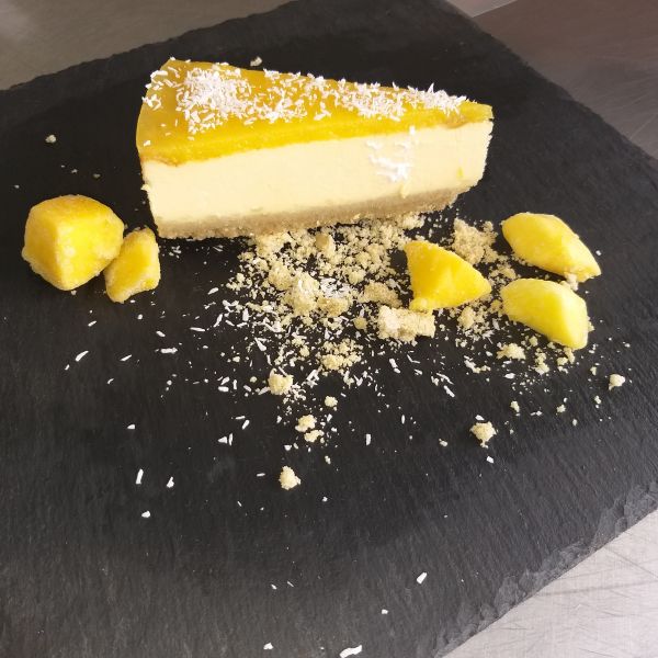 Mangós-kókuszos  sajttorta